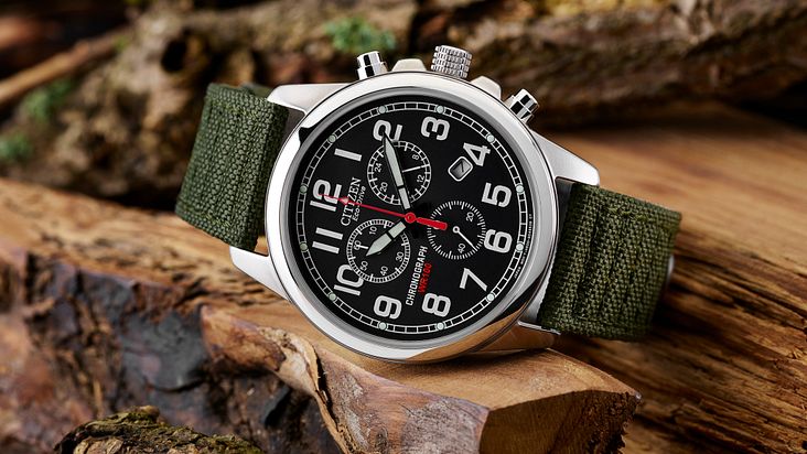 Chandler Men s Eco Drive AT0200 05E Green Strap Watch CITIZEN